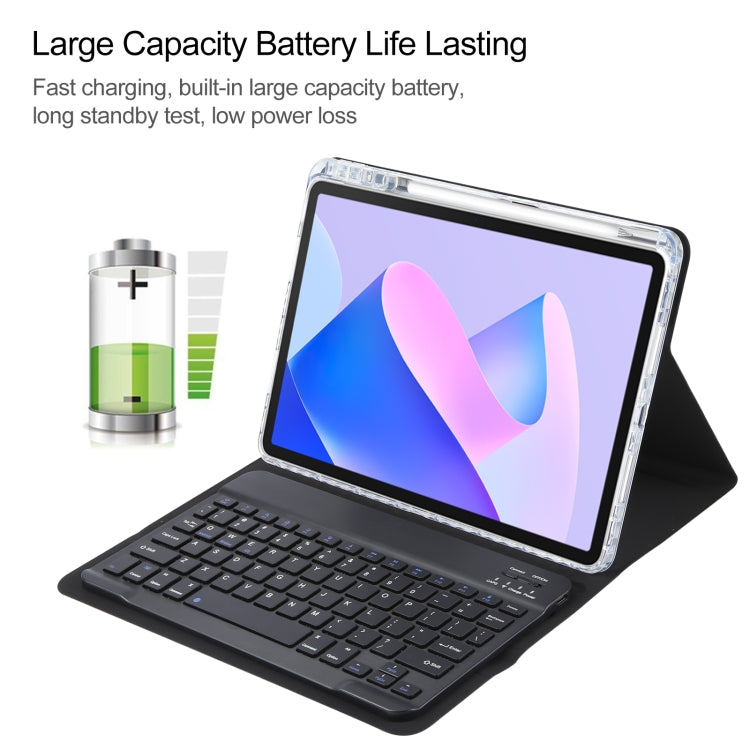 For Huawei MatePad 11 2023 / 2021 Square Button Bluetooth Keyboard Rotatable Holder Leather Case(Black) - Huawei Keyboard by PMC TechLife | Online Shopping South Africa | PMC TechLife
