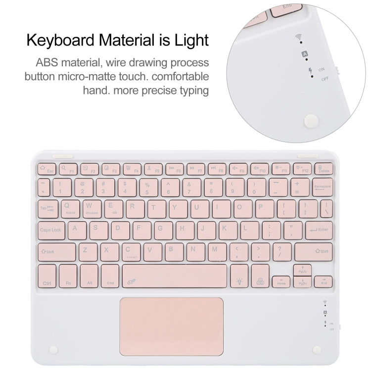 For Huawei MatePad 11 2023 / 2021 Square Button Bluetooth Keyboard Rotatable Holder Leather Case with Touchpad(Rose Gold) - Huawei Keyboard by PMC Jewellery | Online Shopping South Africa | PMC Jewellery