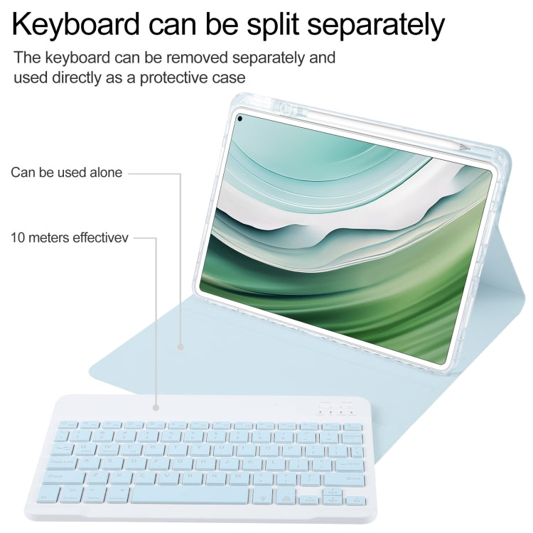 For Huawei MatePad Pro 11 2024 / 2022 Square Button Backlight Bluetooth Keyboard Rotatable Holder Leather Case(Sky Blue) - Huawei Keyboard by PMC TechLife | Online Shopping South Africa | PMC TechLife