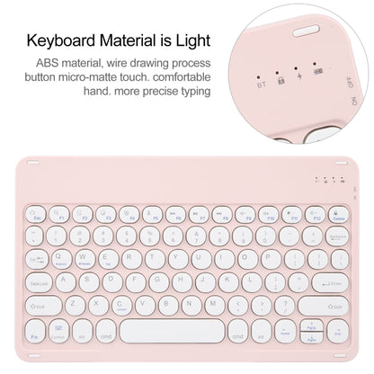 For Xiaomi Pad 6 Round Button Bluetooth Keyboard Rotatable Holder Leather Case(Rose Gold) - Others Keyboard by PMC Jewellery | Online Shopping South Africa | PMC Jewellery