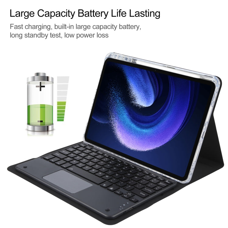 For Xiaomi Pad 6 Square Button Bluetooth Keyboard Rotatable Holder Leather Case with Touchpad(Black) - free shipping - PMC TechLife - Order now!