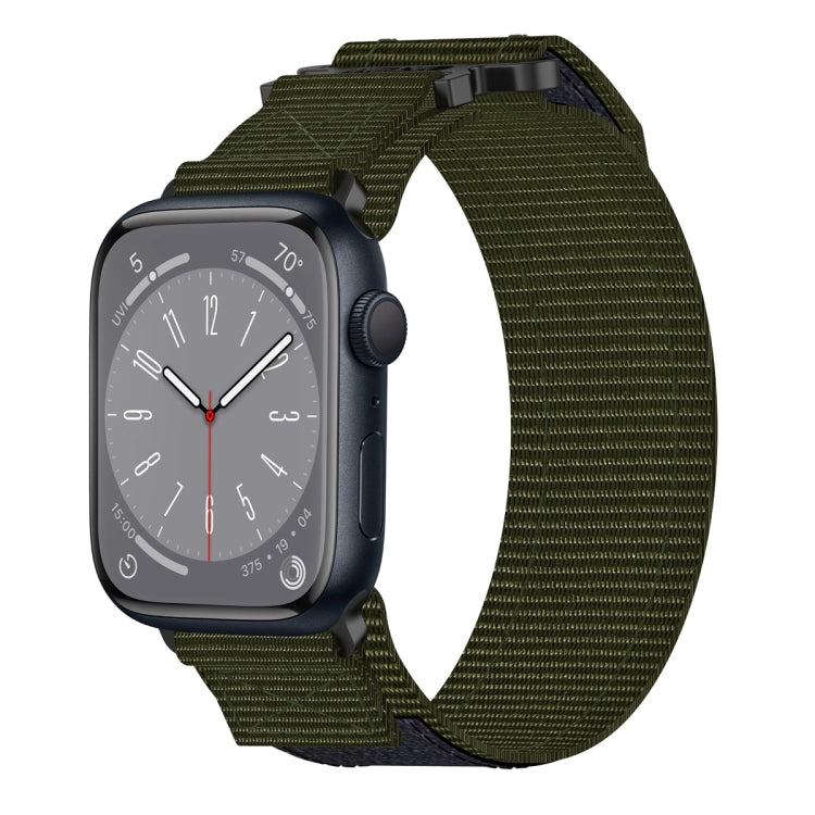 For Apple Watch Series 8 41mm Nylon Hook And Loop Fastener Watch Band(Army Green) - free shipping - PMC TechLife - Order now!
