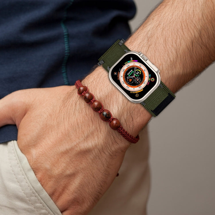 For Apple Watch Series 8 45mm Nylon Hook And Loop Fastener Watch Band(Orange) - Watch Bands by PMC TechLife | Online Shopping South Africa | PMC TechLife | Buy Now Pay Later Mobicred