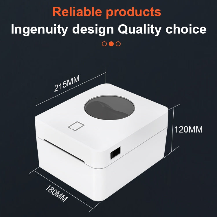 ZJ-9250 100x150mm USB Bluetooth Thermal Label Printer, Plug:US Plug(White) - Printer by PMC TechLife | Online Shopping South Africa | PMC TechLife | Buy Now Pay Later Mobicred