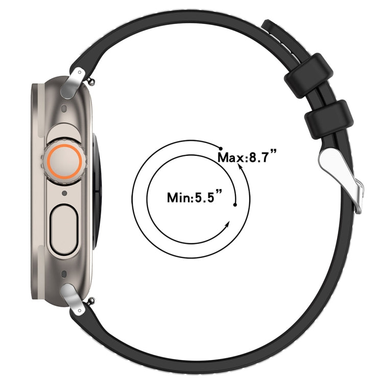 For Apple Watch 42mm Ordinary Buckle Hybrid Nylon Braid Silicone Watch Band(Grey) - Watch Bands by PMC TechLife | Online Shopping South Africa | PMC TechLife