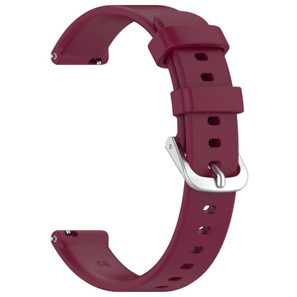 For Garmin Lily 2 14mm Silver Buckle Silicone Watch Band Wristband(Wine Red) - Watch Bands by PMC Jewellery | Online Shopping South Africa | PMC Jewellery