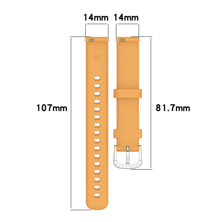 For Garmin Lily 2 14mm Silver Buckle Silicone Watch Band Wristband(Black) - Watch Bands by PMC TechLife | Online Shopping South Africa | PMC TechLife