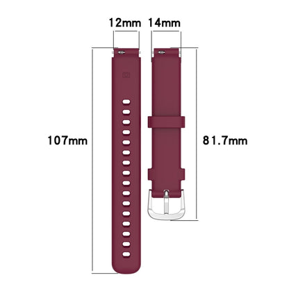 12mm Universal Solid Color Silver Buckle Silicone Watch Band(Dark Green) - 20mm Bands by PMC Jewellery | Online Shopping South Africa | PMC Jewellery