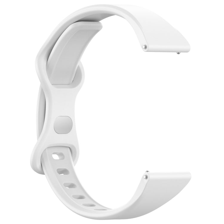 20mm Slim Reverse Buckle Silicone Watch Band(White) - 20mm Bands by PMC Jewellery | Online Shopping South Africa | PMC Jewellery