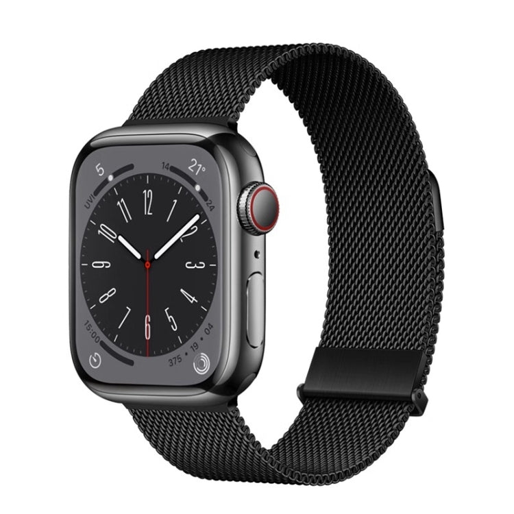 For Apple Watch Series 9 45mm ZGA Milanese Magnetic Metal Watch Band(Black) - Watch Bands by ZGA | Online Shopping South Africa | PMC Jewellery