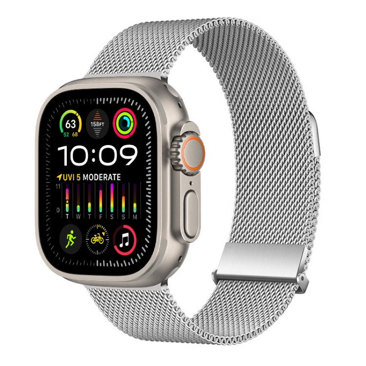 For Apple Watch Ultra 49mm ZGA Milanese Magnetic Metal Watch Band(Silver) - Watch Bands by ZGA | Online Shopping South Africa | PMC Jewellery | Buy Now Pay Later Mobicred