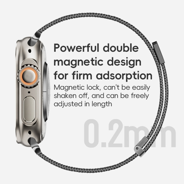 For Apple Watch 42mm ZGA Milanese Magnetic Metal Watch Band(Black) - Watch Bands by ZGA | Online Shopping South Africa | PMC Jewellery