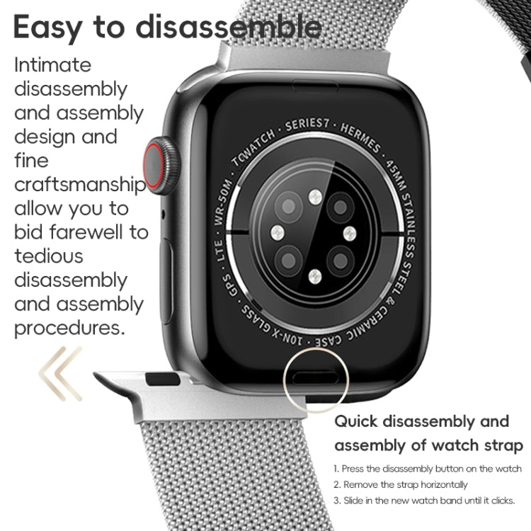 For Apple Watch Ultra 49mm ZGA Milanese Magnetic Metal Watch Band(Silver) - Watch Bands by ZGA | Online Shopping South Africa | PMC Jewellery | Buy Now Pay Later Mobicred