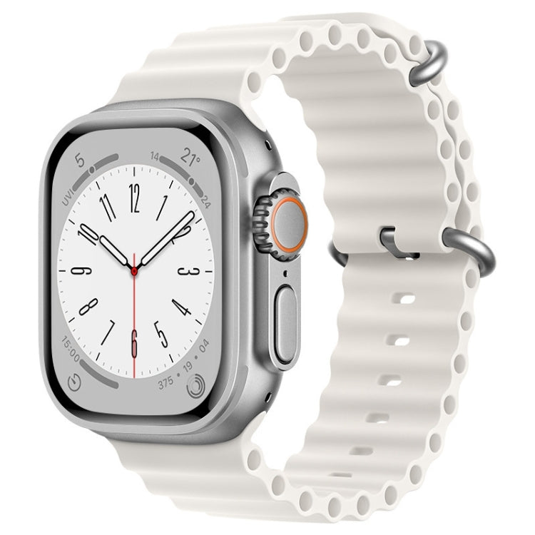 For Apple Watch Ultra 49mm ZGA Ocean Silicone Watch Band(White) - Watch Bands by ZGA | Online Shopping South Africa | PMC Jewellery