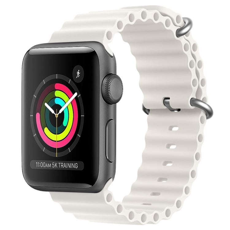 For Apple Watch Series 2 42mm ZGA Ocean Silicone Watch Band(White) - free shipping - PMC TechLife - Order now!