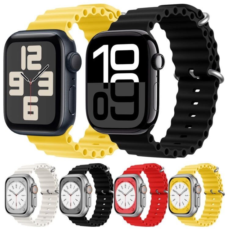 For Apple Watch Series 7 45mm ZGA Ocean Silicone Watch Band(Red) - Watch Bands by ZGA | Online Shopping South Africa | PMC TechLife | Buy Now Pay Later Mobicred