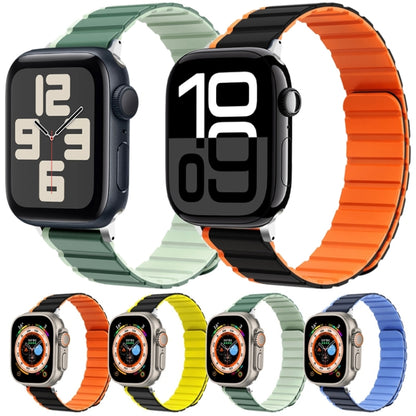 For Apple Watch SE 2022 44mm ZGA Two Color Magnetic Silicone Watch Band(Dark Blue+Light Blue) - Watch Bands by ZGA | Online Shopping South Africa | PMC Jewellery | Buy Now Pay Later Mobicred