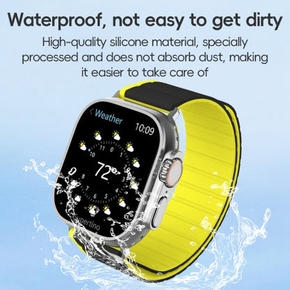 For Apple Watch Series 2 42mm ZGA Two Color Magnetic Silicone Watch Band(Grey+Yellow) - Watch Bands by ZGA | Online Shopping South Africa | PMC Jewellery | Buy Now Pay Later Mobicred