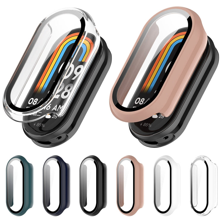 For Xiaomi Mi Band 8 PC + Tempered Film Integrated Protective Watch Case(Ink Blue) - Watch Cases by PMC TechLife | Online Shopping South Africa | PMC TechLife