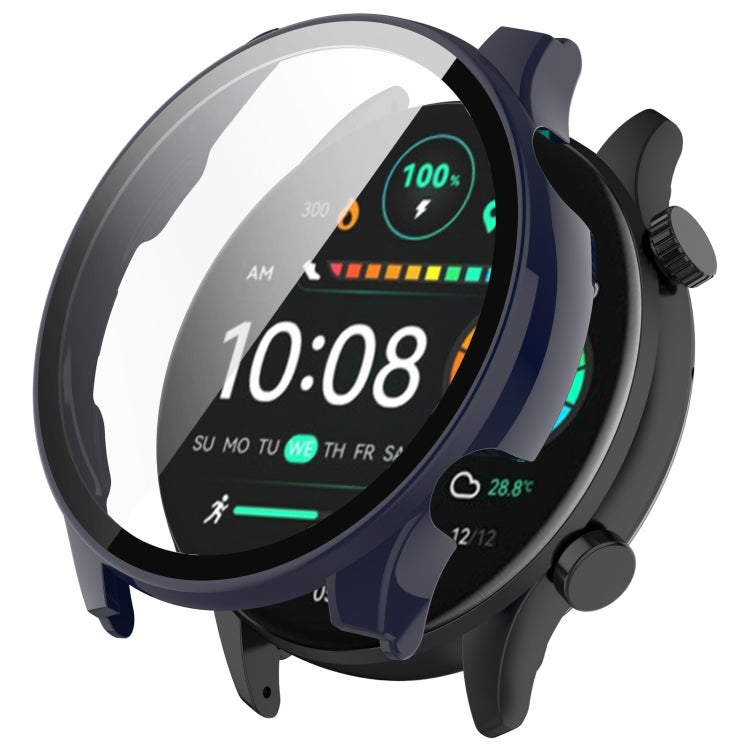 For Xiaomi Haylou RT3 / Solar Plus LS16 PC + Tempered Film Integrated Watch Protective Case(Ink Blue) - free shipping - PMC TechLife - Order now!
