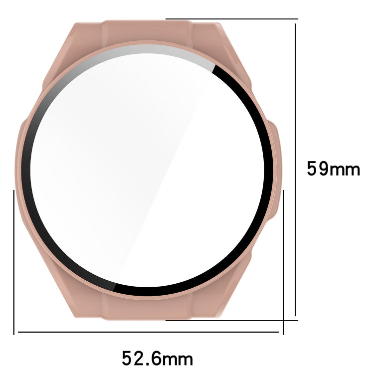 For Xiaomi Haylou Watch R8 PC + Tempered Film Integrated Watch Protective Case(Pink) - Watch Cases by PMC Jewellery | Online Shopping South Africa | PMC Jewellery