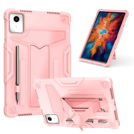 For Lenovo Tab M11/ Xiaoxin Pad 11 2024 T Holder Robot Silicone Hybrid PC Tablet Case(Rose Gold) - Lenovo by PMC Jewellery | Online Shopping South Africa | PMC Jewellery | Buy Now Pay Later Mobicred