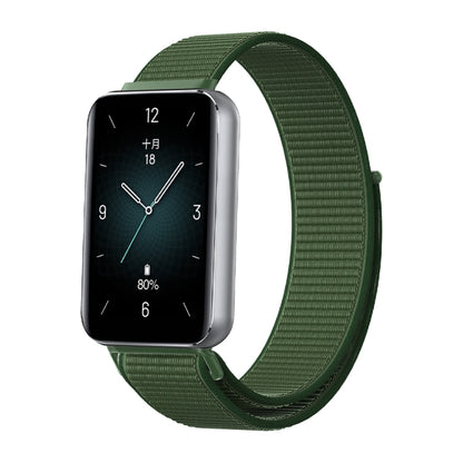 For Honor Band 9 Woven Nylon Loop Watch Band(Army Green) - Watch Bands by PMC Jewellery | Online Shopping South Africa | PMC Jewellery