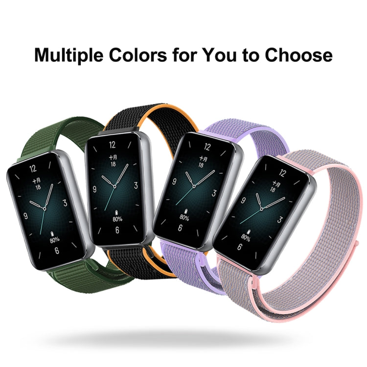 For Honor Band 9 Woven Nylon Loop Watch Band(Pinkish) - Watch Bands by PMC TechLife | Online Shopping South Africa | PMC TechLife