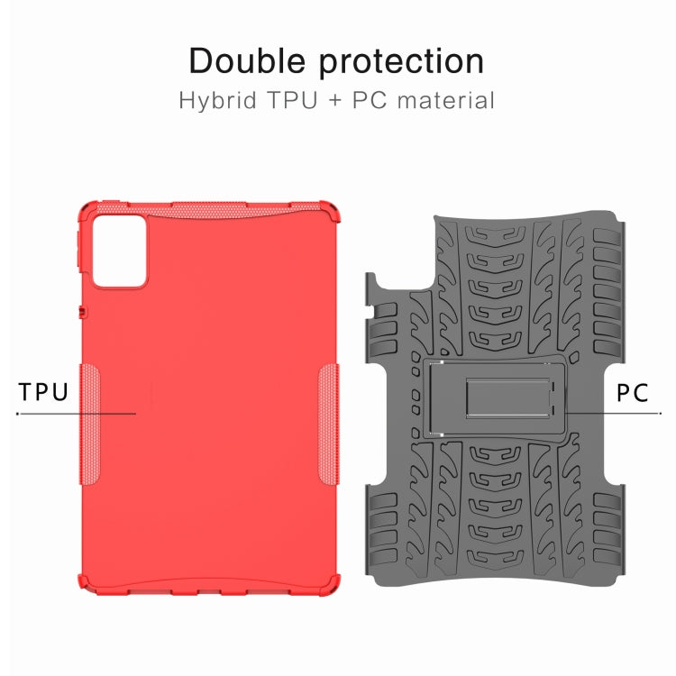 For Lenovo Tab M11/ Xiaoxin Pad 11 2024 Tire Texture TPU Hybrid PC Tablet Case with Holder(Blue) - Lenovo by PMC Jewellery | Online Shopping South Africa | PMC Jewellery | Buy Now Pay Later Mobicred