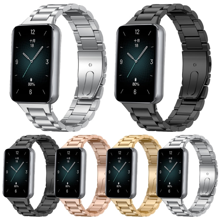 For Honor Band 9 Three Strains Metal Watch Band(Silver) - Watch Bands by PMC TechLife | Online Shopping South Africa | PMC TechLife