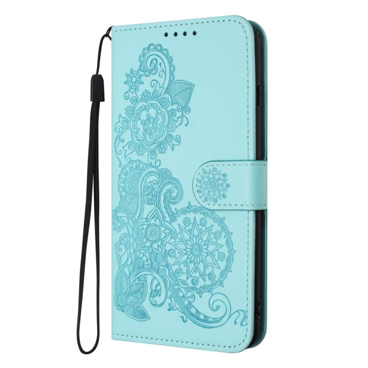 For iPhone 17 Air Datura Flower Embossed Flip Leather Phone Case(Light Blue) - free shipping - PMc TechLife - Order now!