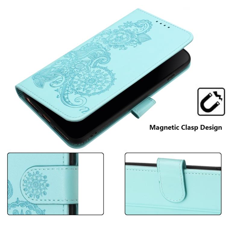 For iPhone 17 Air Datura Flower Embossed Flip Leather Phone Case(Light Blue) - free shipping - PMc TechLife - Order now!