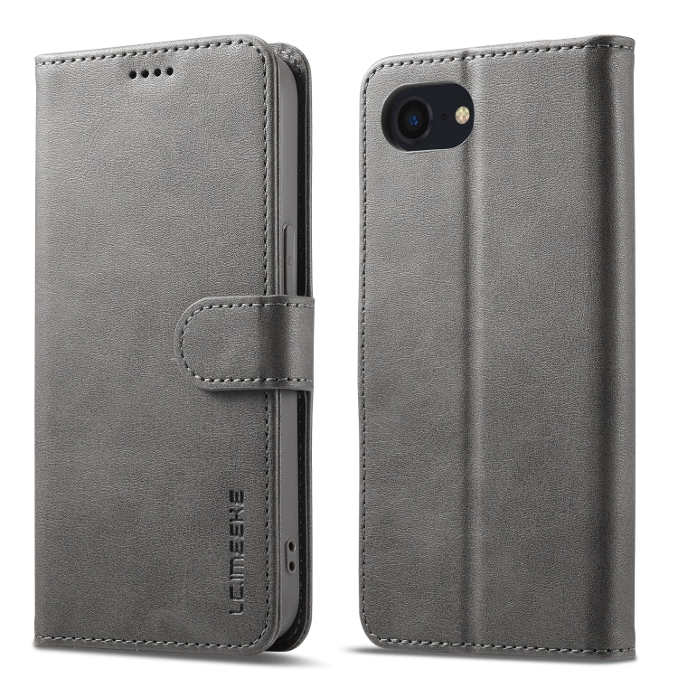 LC.IMEEKE Calf Texture Horizontal Flip Leather Case For iPhone 16e(Grey) - iPhone 16e Cases by LC.IMEEKE | Online Shopping South Africa | PMC TechLife | Buy Now Pay Later Mobicred