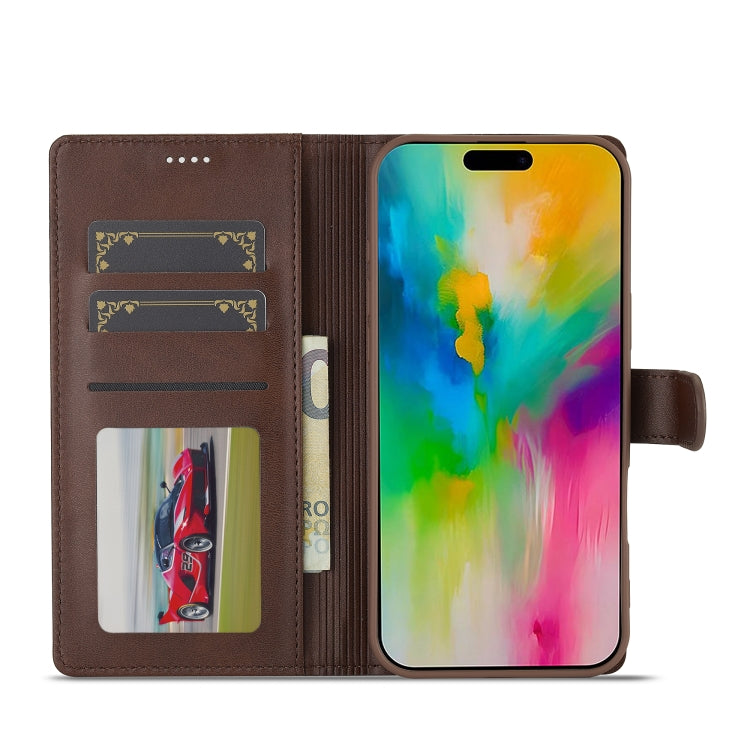 LC.IMEEKE Calf Texture Horizontal Flip Leather Case For iPhone 16 Pro Max(Brown) - iPhone 16 Pro Max Cases by LC.IMEEKE | Online Shopping South Africa | PMC Jewellery | Buy Now Pay Later Mobicred