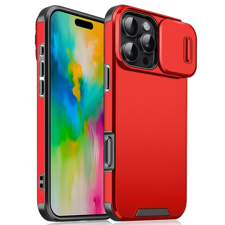 For iPhone 16 Pro Sliding Camshield TPU + PC Phone Case(Red) - iPhone 16 Pro Cases by PMC TechLife | Online Shopping South Africa | PMC TechLife | Buy Now Pay Later Mobicred