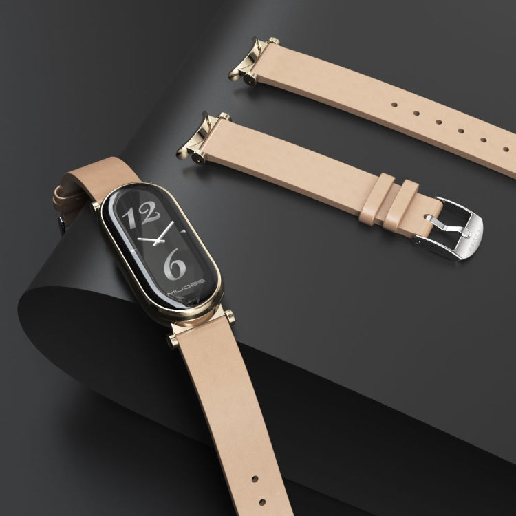 For Xiaomi Smart Band 10 / 9 / 8 Mijobs GT4 First Layer Cowhide Watch Band(Red Silver) - free shipping - PMc TechLife - Order now!