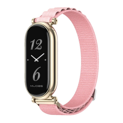 For Xiaomi Mi Band 8 Mijobs GT4 Nylon Breathable Watch Band(Pink Light Gold) - Watch Bands by MIJOBS | Online Shopping South Africa | PMC Jewellery