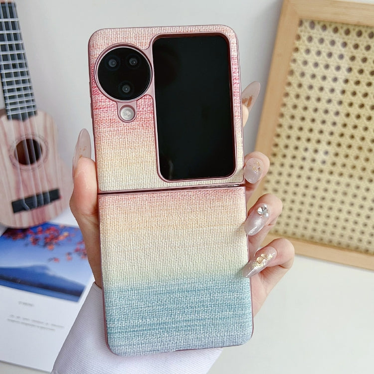 For OPPO Find N3 Flip Illusory Color Leather Texture PC Phone Case(Pink) - Find N3 Flip Cases by PMC TechLife | Online Shopping South Africa | PMC TechLife | Buy Now Pay Later Mobicred