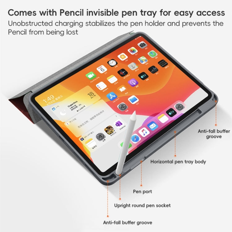 For iPad 10.2 2021/2020/2019 ZGA Tri-Fold Voltage Smart Leather Tablet Case(Blue) - free shipping - PMc TechLife - Order now!