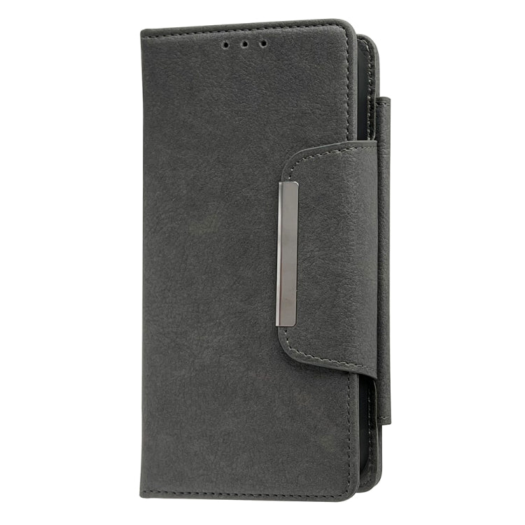 For iPhone 16 Multifunctional Seven Cards Wallet Leather Phone Case(Grey) - iPhone 16 Cases by PMC Jewellery | Online Shopping South Africa | PMC Jewellery | Buy Now Pay Later Mobicred