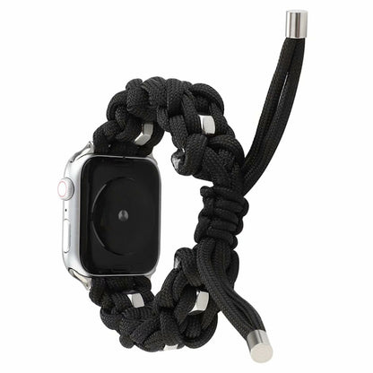 For Apple Watch Ultra 2 49mm Screw Nut Braided Paracord Watch Band(Black) - Watch Bands by PMC Jewellery | Online Shopping South Africa | PMC Jewellery | Buy Now Pay Later Mobicred