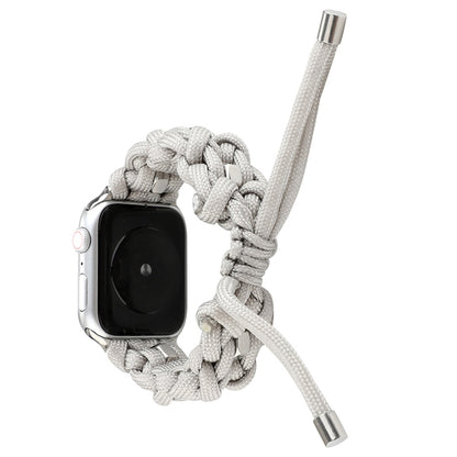 For Apple Watch Ultra 2 49mm Screw Nut Braided Paracord Watch Band(White) - Watch Bands by PMC Jewellery | Online Shopping South Africa | PMC Jewellery | Buy Now Pay Later Mobicred