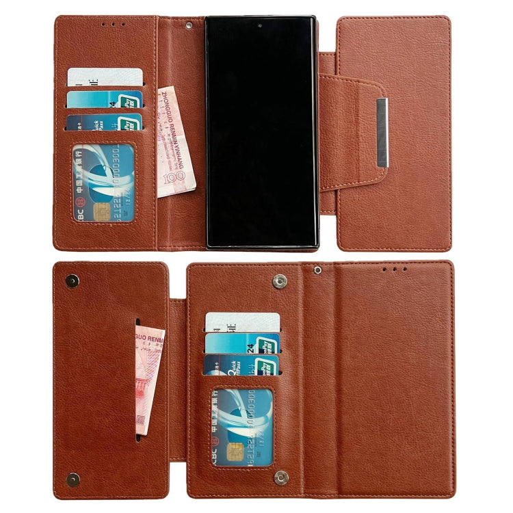 For Google Pixel 7a Multifunctional 7-Card Wallet Leather Phone Case(Brown) - Google Cases by PMC TechLife | Online Shopping South Africa | PMC TechLife | Buy Now Pay Later Mobicred
