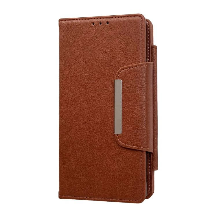 For Google Pixel 7 Pro Multifunctional 7-Card Wallet Leather Phone Case(Brown) - Google Cases by PMC TechLife | Online Shopping South Africa | PMC TechLife | Buy Now Pay Later Mobicred
