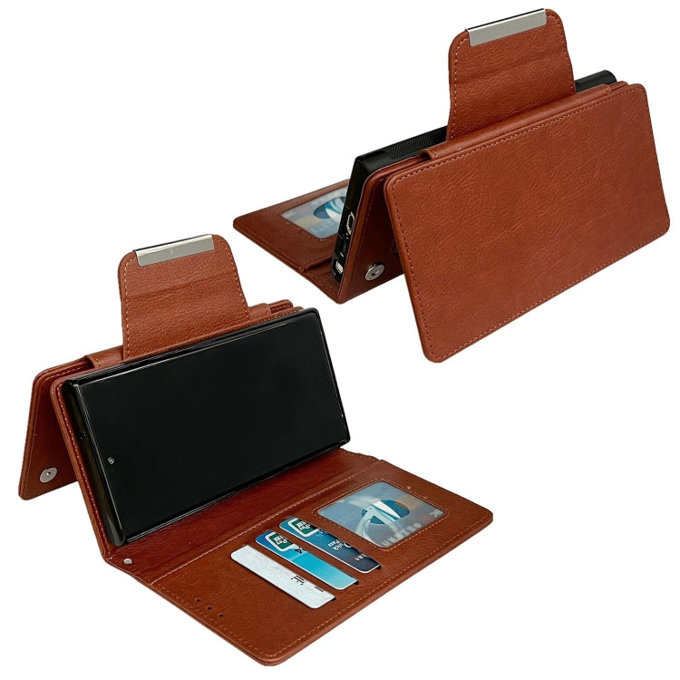 For Google Pixel 7 Pro Multifunctional 7-Card Wallet Leather Phone Case(Brown) - Google Cases by PMC TechLife | Online Shopping South Africa | PMC TechLife | Buy Now Pay Later Mobicred