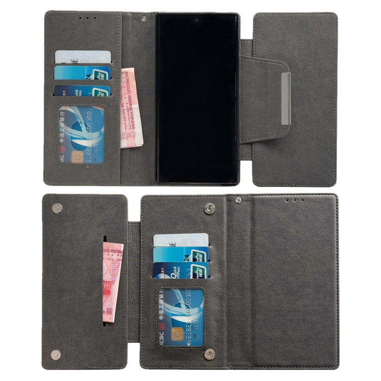 For Google Pixel 6a Multifunctional 7-Card Wallet Leather Phone Case(Grey) - Google Cases by PMC TechLife | Online Shopping South Africa | PMC TechLife | Buy Now Pay Later Mobicred