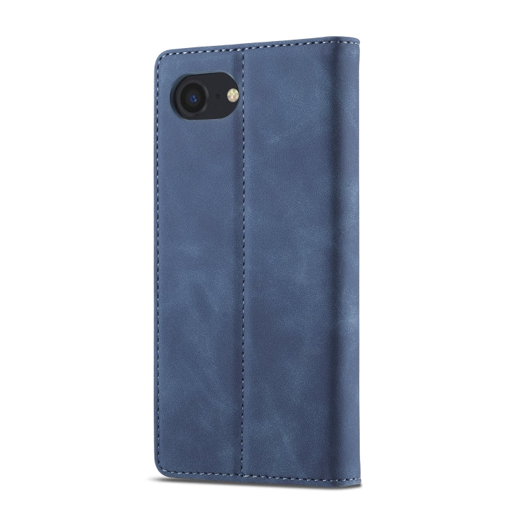 For iPhone SE 2024 LC.IMEEKE Strong Magnetic Leather Phone Case with Holder & Card Slots & Wallet(Blue) - More iPhone Cases by LC.IMEEKE | Online Shopping South Africa | PMC Jewellery | Buy Now Pay Later Mobicred