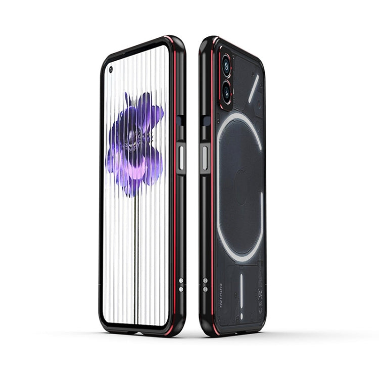 For Nothing Phone 2 Aurora Series Lens Protector + Metal Frame Protective Phone Case(Black Red) - More Brand by PMC TechLife | Online Shopping South Africa | PMC TechLife | Buy Now Pay Later Mobicred