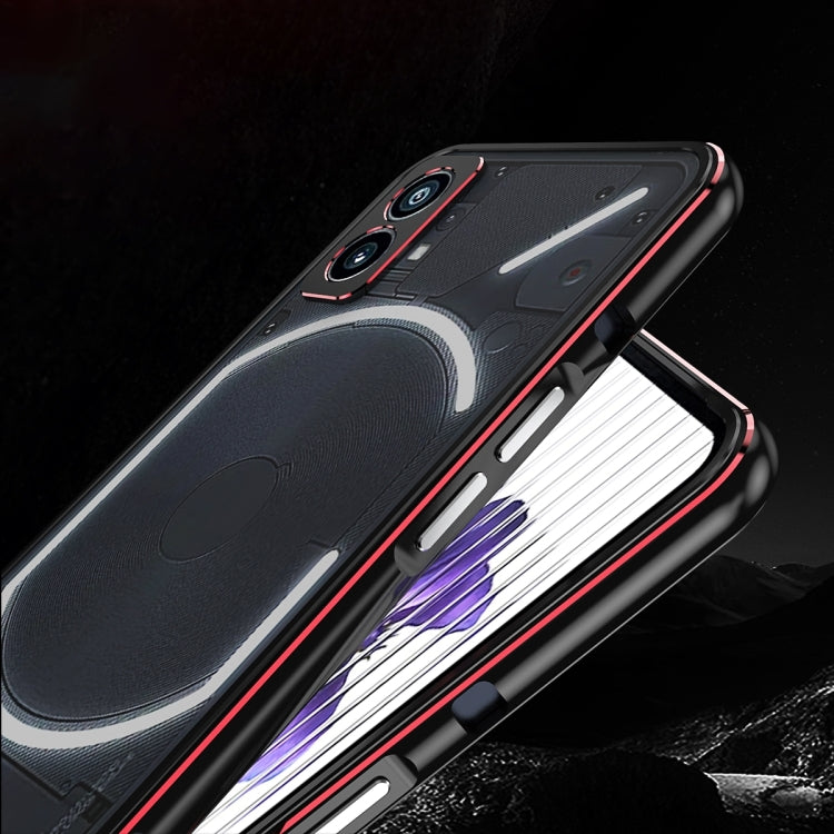 For Nothing Phone 2 Aurora Series Lens Protector + Metal Frame Protective Phone Case(Black Red) - More Brand by PMC TechLife | Online Shopping South Africa | PMC TechLife | Buy Now Pay Later Mobicred
