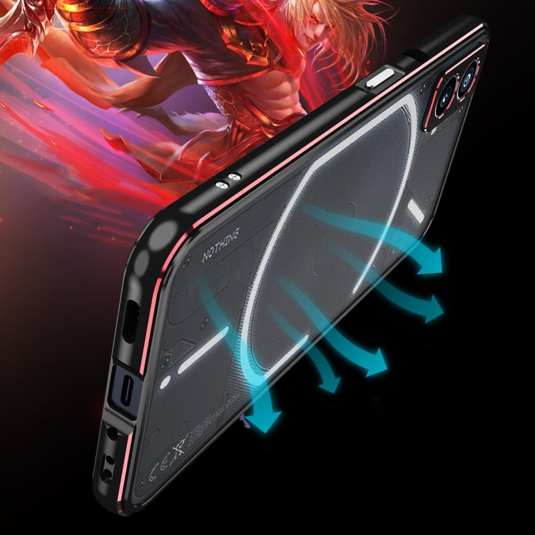 For Nothing Phone 2 Aurora Series Lens Protector + Metal Frame Protective Phone Case(Black Red) - More Brand by PMC TechLife | Online Shopping South Africa | PMC TechLife | Buy Now Pay Later Mobicred
